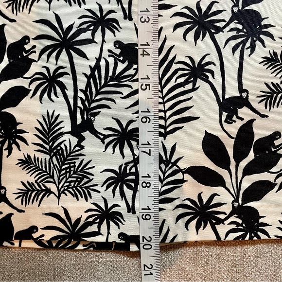 Talbots A Line Tropical Monkeys Ivory Black Canvas Side Zip Lined Skirt - Picture 9 of 9